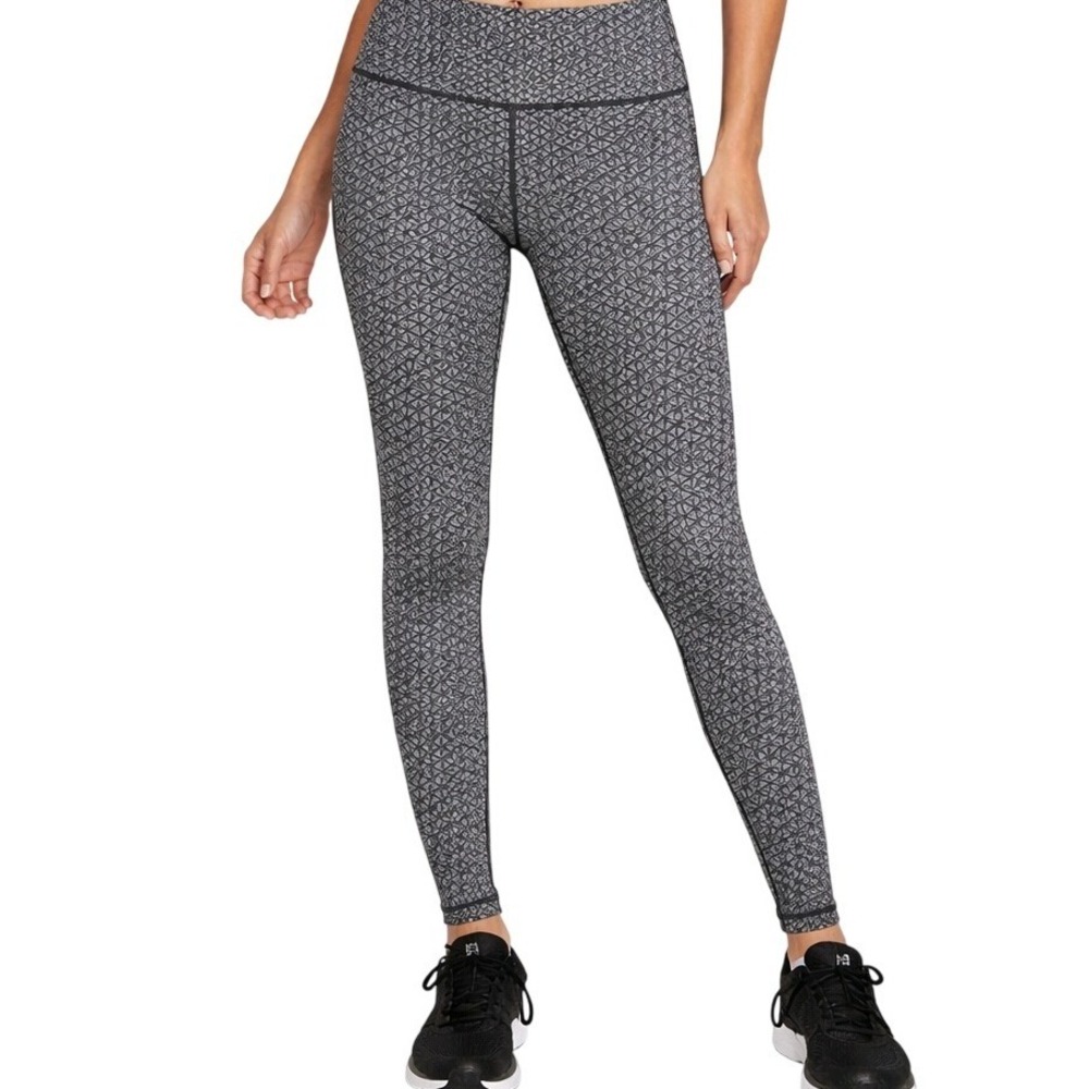 Victoria's Secret VSX Sport Leggings Women Small Gray Geometric Athletic Pants - Picture 2 of 12